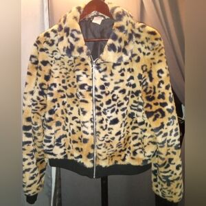 Animal Print faux fur jacket